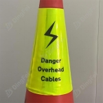 Traffic Cone Collars - Danger Overhead Cables Traffic Cone Sleeve